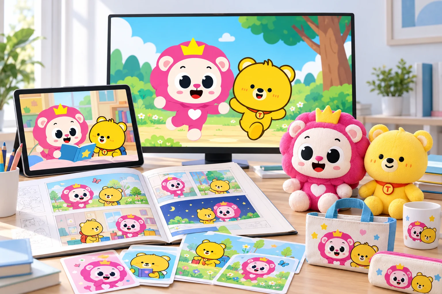 IP licensing concept featuring KoKoPang animation, educational content and character products