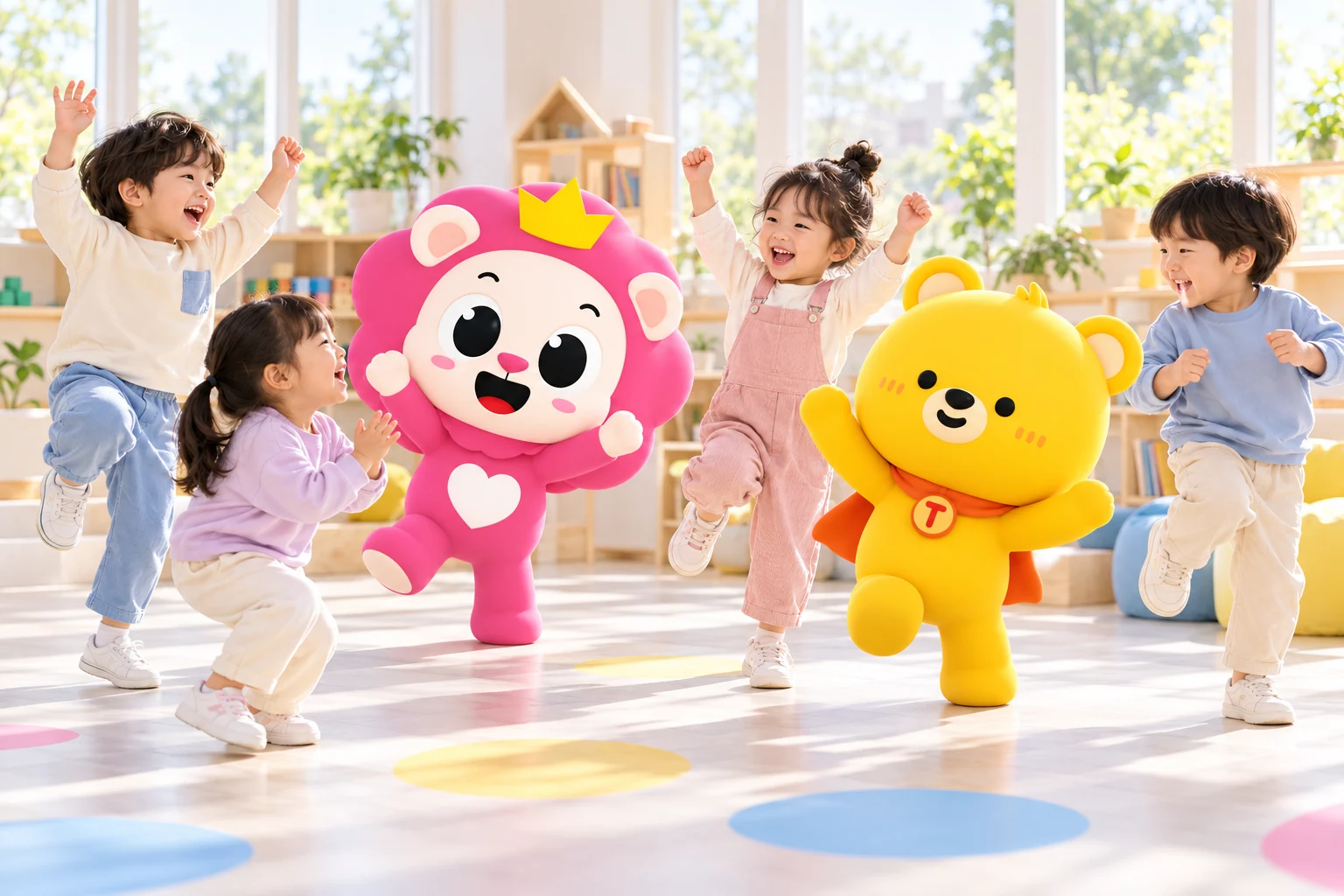 Children playing, moving and learning with KoKoPang and Tomy